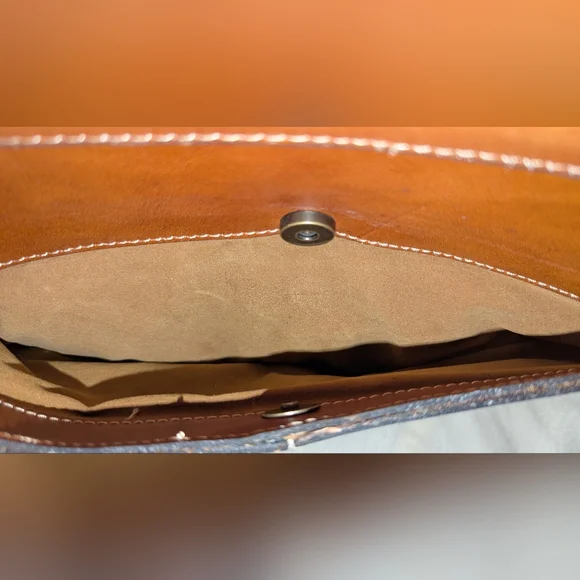 Patricia Nash Heritage Cadiz Leather Satchel Crossbody Bag VGUC Brown - Picture 9 of 14